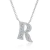 Top qualité or blanc zircon cubique femmes A-Z lettre initiale pendentif collier chaîne ras du cou Bling diamant bijoux d'anniversaire cadeaux pour femme