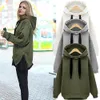 Mode-gratis verzending leger groen nieuwe winter herfst losse hooded jas plus size dikke fluwelen lange mouw sweatshirt Koreaanse stijl hoodies