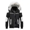 メンズコートジャコシンジャケット冬のカジュアルメンズドレッシートップジャケット男性スリム厚さの毛皮フード付きの暖かいコートブランドの服10