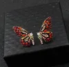 New Designer Luxury Butterfly Wing Pendientes Earings Stud Women Fashion Diamond Pendientes Ropa de niñas Accesorios para mujer