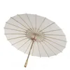 White Paper Umbrella Chinese Mini Craft Bridal Wedding Parasols 20-60cm Bamboo Handle Paper Umbrellas