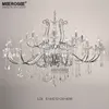 Lustres chromés modernes luminaire en cristal grand fer forgé américain 24 bras lampe suspendue Lustre suspendu en métal décor à la maison éclairage intérieur