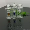 Mini bouteille d'eau en verre carrée Bangs en verre en gros Brûleur à mazout Pipe à eau en verre Plates-formes pétrolières Fumer, Huile.