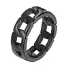 316L Rostfritt stål Kubansklänk Ring Mens Ring Hip Hop Men Golden Silver Black Vintage Rings Punk Smycken Party Storlek 7-12