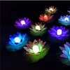 Lámpara de loto LED Piscina de agua flotante cambiada de colores Deseando luz Linterna Vela sin llama Lámparas de flores de loto para la decoración del partido BC BH2926
