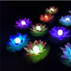 LED Lotus Lamp Colorful Changed Floating Water Pool Wishing Light Lantern Candela senza fiamma Lampade a forma di fiore di loto per la decorazione del partito BC BH2926