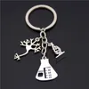 Apple Charms Words Microscope Biologiska unika nyckelkedjor Biologi Kemi Lärare Gift Keyring