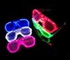 Moda persianas forma LED intermitente gafas iluminan juguetes para niños suministros de fiesta de navidad decoración gafas brillantes GB639