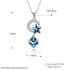 Lua Colares Elegante Cristal De Swarovski Elemento Estrela Azul S925 Sterling Silver Pingente de Colar Zircon Aniversário Invisível POTALA256