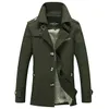 Mid-Length Men Jacket Autumn Business Windbreaker Coat Men's Casual Outwear Slim Fit High Quality Plus Size 5XL