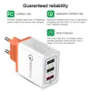 QC3.0 Fast Charger PC Fireproof Material Charger Adapter 3 USB-poorten Fast Charging USB-oplader voor mobiele telefoon voor iPhone Xiaomi Huawei