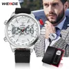 WEIDE modèle décontracté alarme numérique à fuseaux horaires multiples chronographe militaire Date automatique affichage à LED montre à Quartz Relogio Masculino