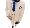 2020 Slim Fit Men's Poika Dot Groom Suit 3 Pieces Casual Business Prom Blazer Senaste kappa Pant Design Män passar för Wedding TU298F