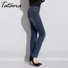 Tatatia Denim Skinny Jeans für Damen Plus Size Elastic Stretch Jeans Damen High Waist Damen Blue Jeans Denim Bleistifthosen Y190430