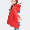 Meninos portáteis meninos à prova de vento à prova d'água Poncho de poncho de dinossauro fofo em forma de com capuz