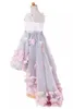 Real POS High Low Prom Sukienki z kwiatami 3D Ozdobione księżniczką matka i córka dopasowująca suknie imprezowe