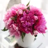 nuova moda 6 teste bouquet di peonia fiori artificiali fatti a mano decorazioni di nozze bouquet da damigella d'onore fiori da sposa