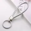30colors PU Leather Braided Woven Keychain Rope Rings Fit DIY Circle Pendant Key Chains Holder Car Keyrings Jewelry accessories in Bulk