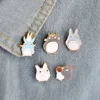 Childhood My Neighbor Lovely Totoro Chinchilla Brooch Button Pins Denim Jacket Pin Badge Cartoon Animal Jewelry Gift