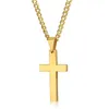 Kreuz Halsketten Gold Silber Schwarz Farben Edelstahl Kreuz Anhänger Halskette Frauen und Männer Kreuz Schmuck