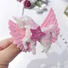 Unicorn girls hair clips sequin angel's wings princess barrettes hair bows baby BB clips girls designer hair accessories hairclips A6034