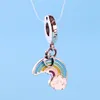 Wholesale-t Rainbow Pendant for Pandora 925 sterling silver shine DIY pendant ladies jewelry holiday gift with original box