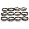 Nouveaux bracelets de mode douze Constellation bracelets en cuir véritable mélange de bijoux en gros