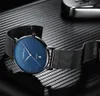 Crrju New Fashion Men's Ultra Thin Quartz Watches Men Luxury Brand Business Clockステンレススチールメッシュバンド防水時計246h