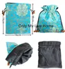 10st Jacquard Flower Kinesisk Silk Brocade Pouch Drawstring Large Christmas Gift Bags Bröllopsfest Väskor Tyg Packaging Väskor