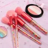 Nya 5pcs Lollipop Candy Unicorn Crystal Makeup Brushes Set Färgglada Härlig Fundament Blending Brush Makeup Tool Maquillaje