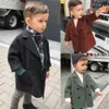 Jackor ny modetoddler baby jacka barn höst vinter varma pojkar barn läder ytterkläder fleece småbarn pojke kappa för spädbarn