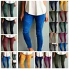 2021 Europe United States Ladies Fashion Casual Slim Elastic Pants Green Black Blue Support Mixed Batch
