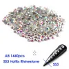 1440pcslot 3D Crystal Strass Fix Fix Rhinestone Iron on Nails Decoration Garment Flatback Glass Stone DIY Associory6637031