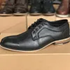 Designer Vintage Oxfords chaussures compensées classique moderne formel hommes chaussures habillées fête de mariage chaussure en cuir véritable avec boîte