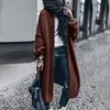 Fashion Women Solid Winter Wool Cardigan Solid Bat Jacket Sweater Loose Long Thick Coats Oversize Casual Overcoat Tops