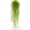 113cm 15 포크 인공 황금 벨 고리 장비 vines 벽 교수형 가짜 라탄 플라스틱 녹색 식물 홈 정원 웨딩 장식 198a