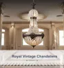 Retro Vintage Charming Royal Empire Style Big Led Crystal Modern Chandelier Lamp Lustres Lights E14 For Hotel Church Living Room