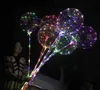 Bobo Balloons LED Bobo Balloon With 315inch Stick 3M String Balloon LED Light Christmas Halloween Birthday Balloons Party Decor7813667