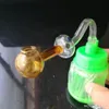 Accessoires de bongs en verre de pot incurvé de champignon ﾠ, pipes à fumer en verre colorées mini pipes à main multicolores meilleure pipe en verre cuillère
