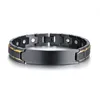 Mens Healing Magnetic Bracelet in Stainless Steel Healthcare Elements Custom Blank Curved Tag Bracelet