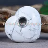 60mm Heart Shaped Turquoise Quartz Crystal Heart Smoking Pipe Handmade Newest Natural White Howlite Gemstone Love Stone Polished Heart Pipe