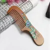 New colored peach comb thickened carved wood comb anti-static massage scalp health portable comb household articles