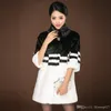Japanse mode lange faux mink bontjas winter vrouwen bontjas overjas zwart wit kleur kleding winter warme slanke bontjas