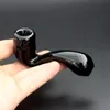 Straight Thicken Black Smoking Pipes Fashion Pyrex Oil Burner Hand Spoon Use for Tobacco