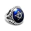 New Pentagram Ring 316L Rostfritt stål Titan Män ring Rock Pop Punk Fashion Jewelry Cluster Rings271U