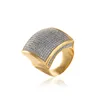 Anéis masculinos de prata e ouro zircônia cúbica hiphop joias banhadas a ouro 18K anel de diamante gelado 8143287