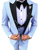 Yakışıklı Bir Düğme Groomsmen Tepe Yaka Damat smokin Erkekler Suits Düğün / Gelinlik / Akşam Sağdıç Blazer (Ceket + Pantolon + Kravat + Yelek) W07
