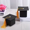 Gift Wrap 25Pcs DIY Paper Graduation Cap Shaped Box Sugar Chocolate For Party Favor Bachelor Hat Wedding Candy1