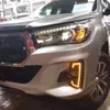 1 Pair LED Daytime Running Light Turn Yellow Signal Relay Car 12V LED DRL Daylight For Toyota Hilux Revo Rocco 2018 2019