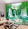 Anpassade 3d gardiner för vardagsrum Sovrum Bambu vattenfall Scenery Blackout Luxury Curtain 3D stereoskopiska moderna gardiner